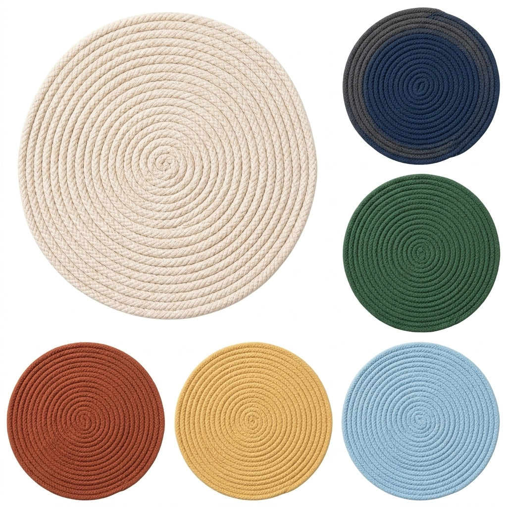 zqvpxk Round Coiled Rope Placemat