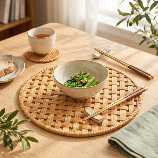 zqvpxk Round Basketweave Placemat