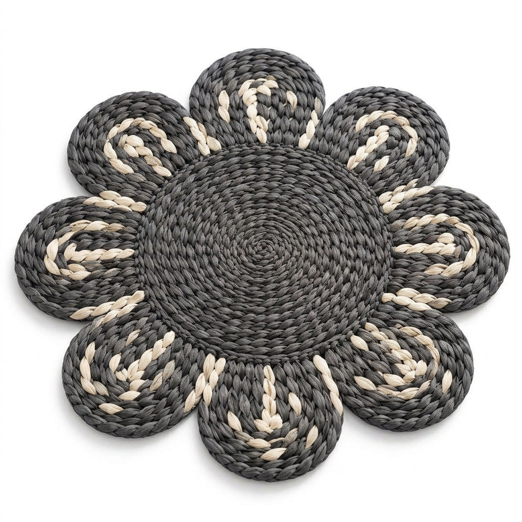 zqvpxk Flower-Shaped Woven Placemat