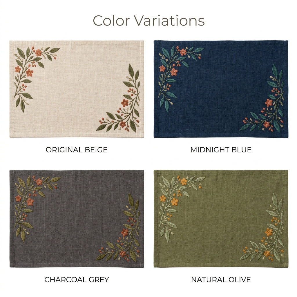 zqvpxk Botanical Embroidered Placemat