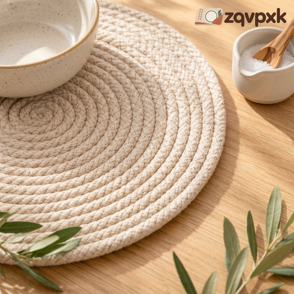 zqvpxk Round Coiled Rope Placemat