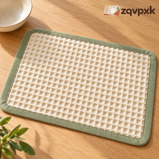 zqvpxk Waffle-Weave Trimmed Placemat