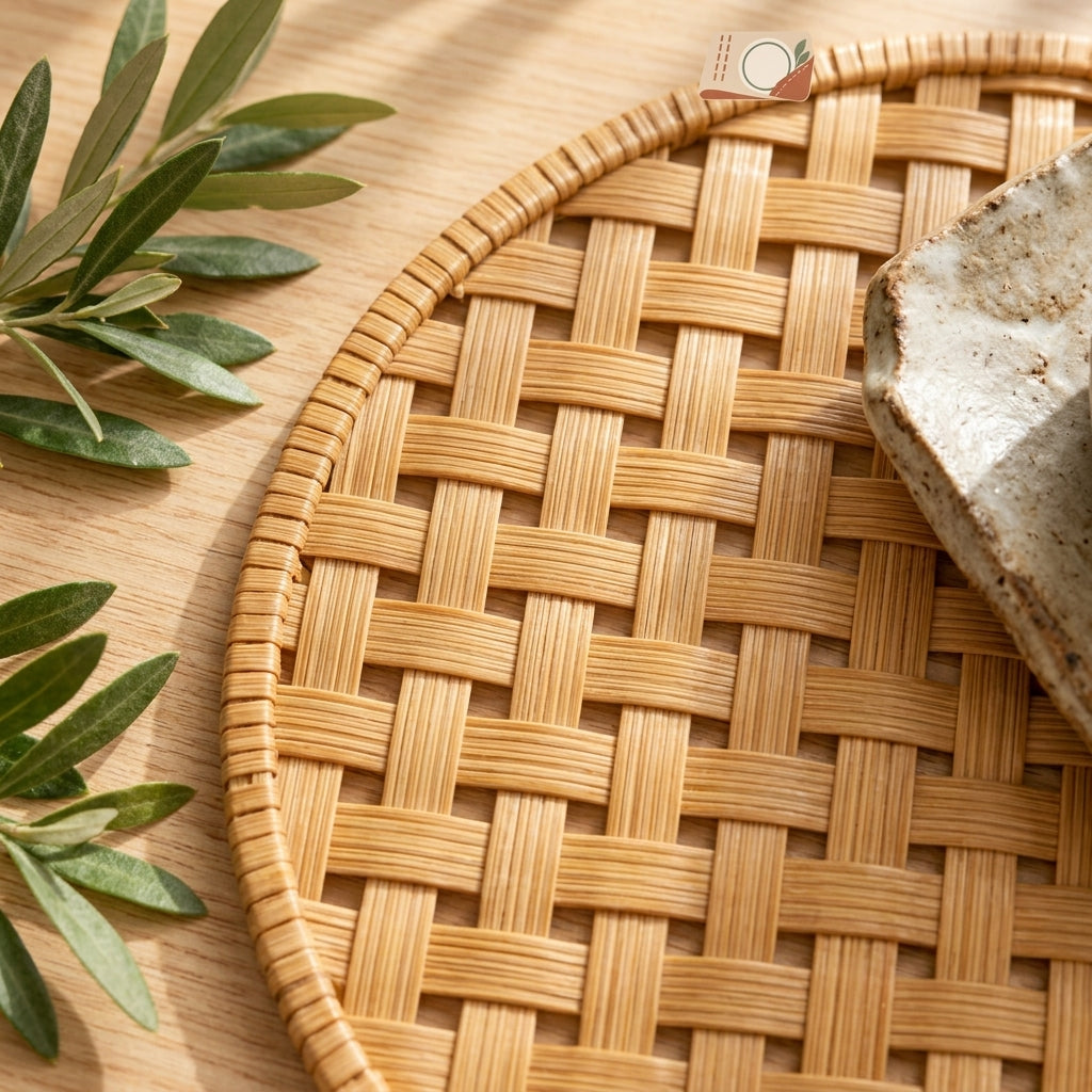 zqvpxk Round Basketweave Placemat