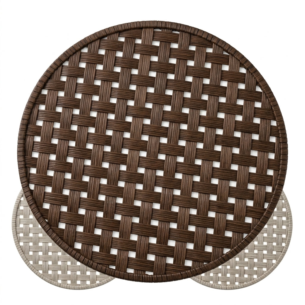 zqvpxk Round Basketweave Placemat