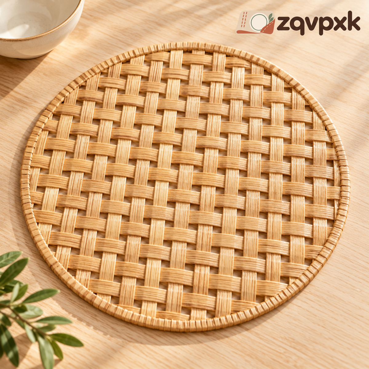 zqvpxk Round Basketweave Placemat