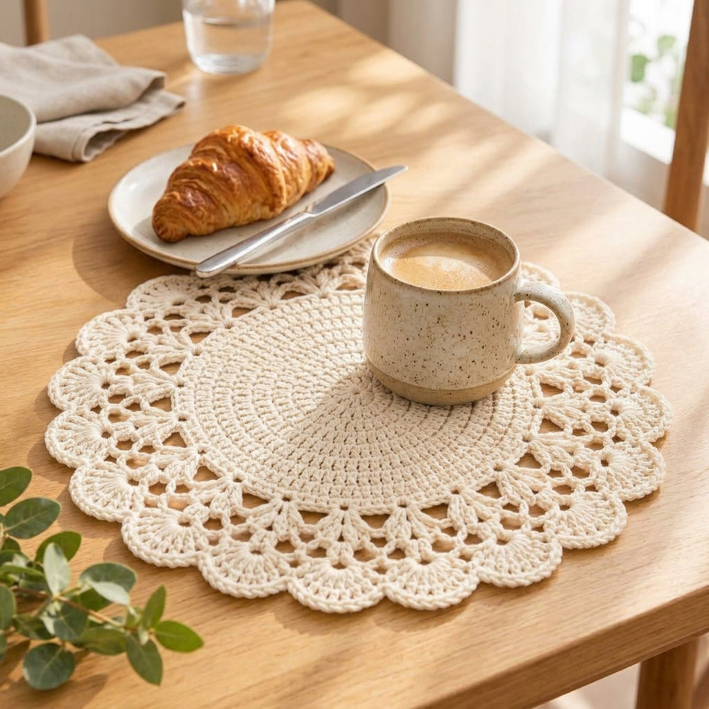zqvpxk Scalloped Crochet Placemat