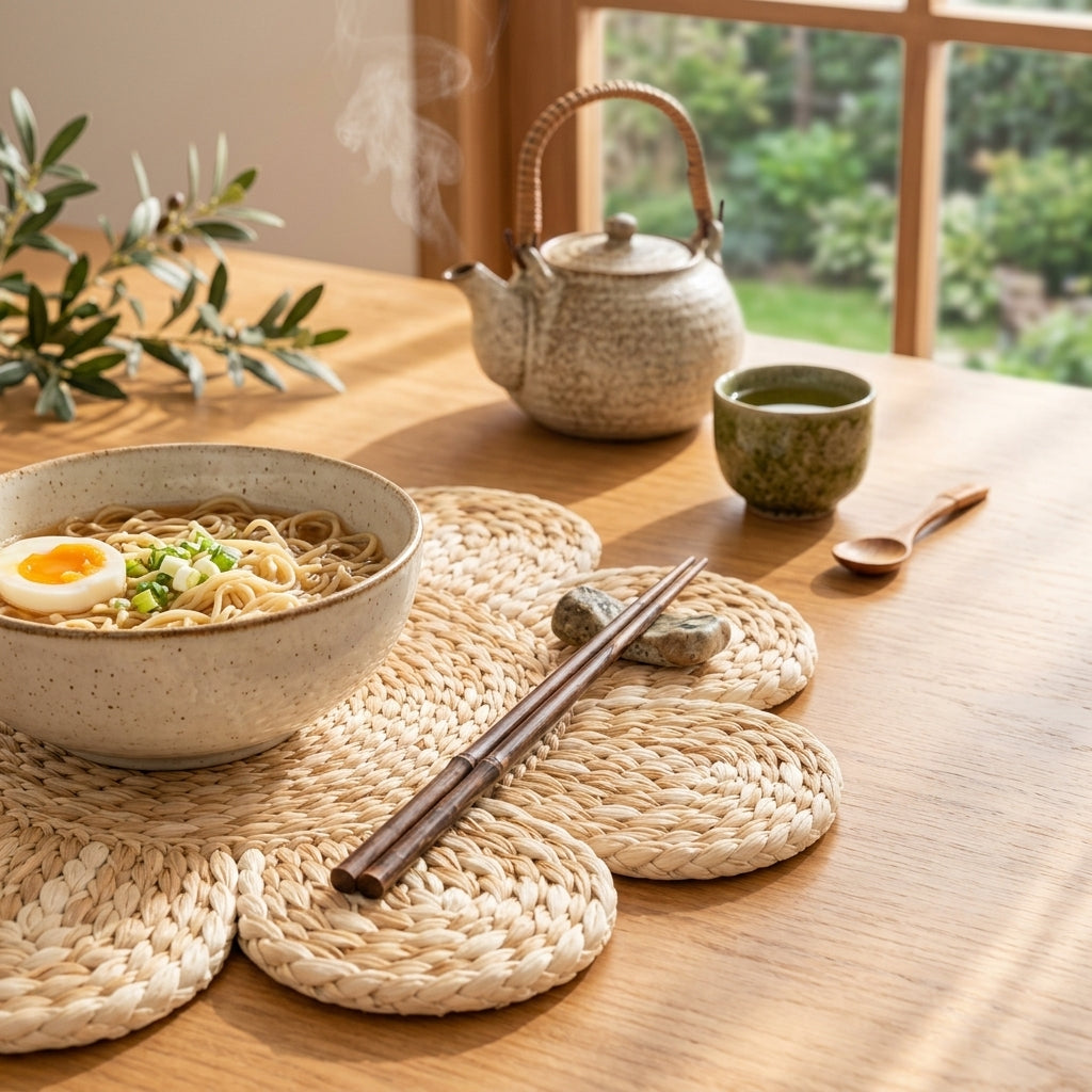 zqvpxk Flower-Shaped Woven Placemat