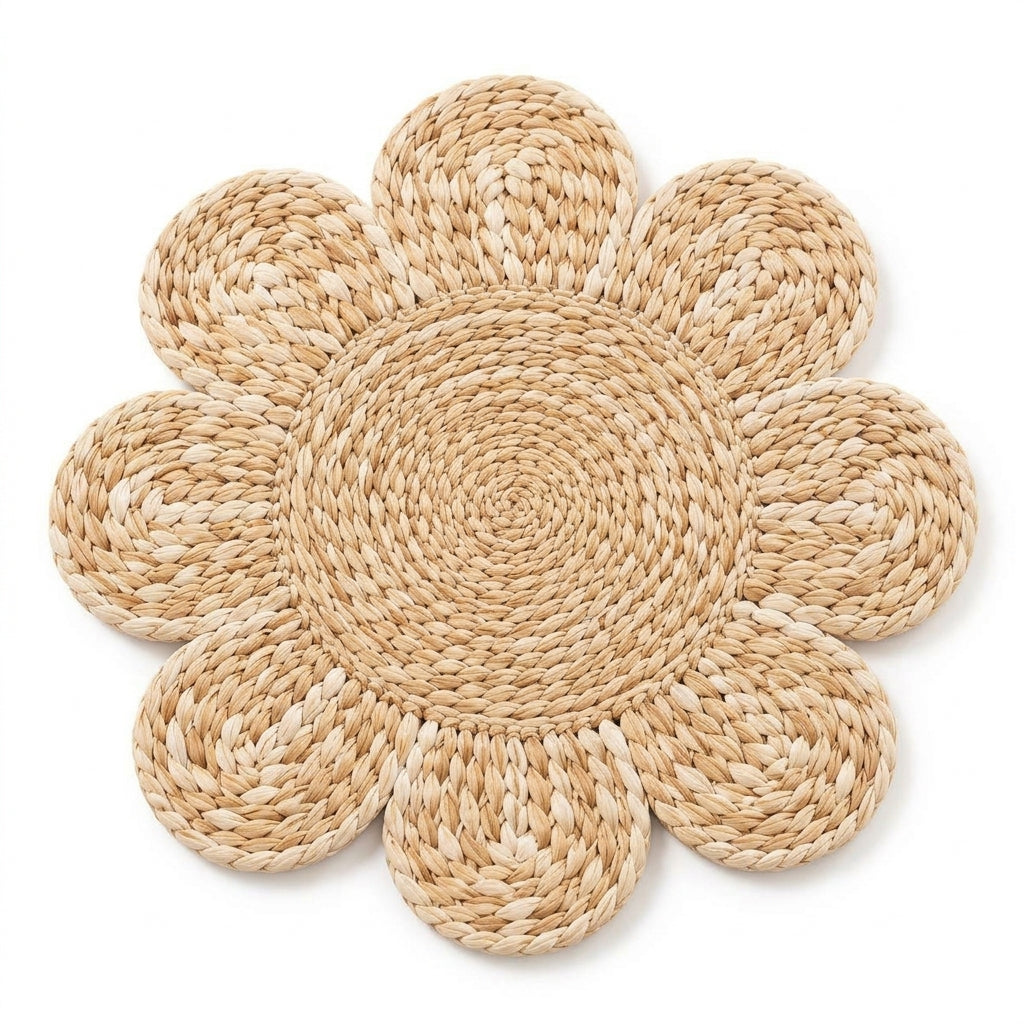 zqvpxk Flower-Shaped Woven Placemat