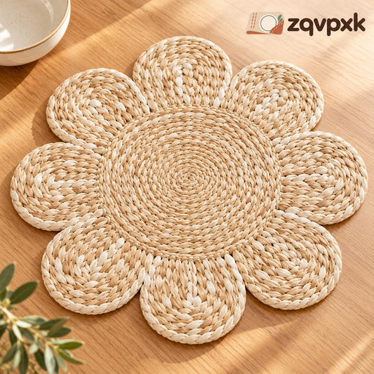 zqvpxk Flower-Shaped Woven Placemat