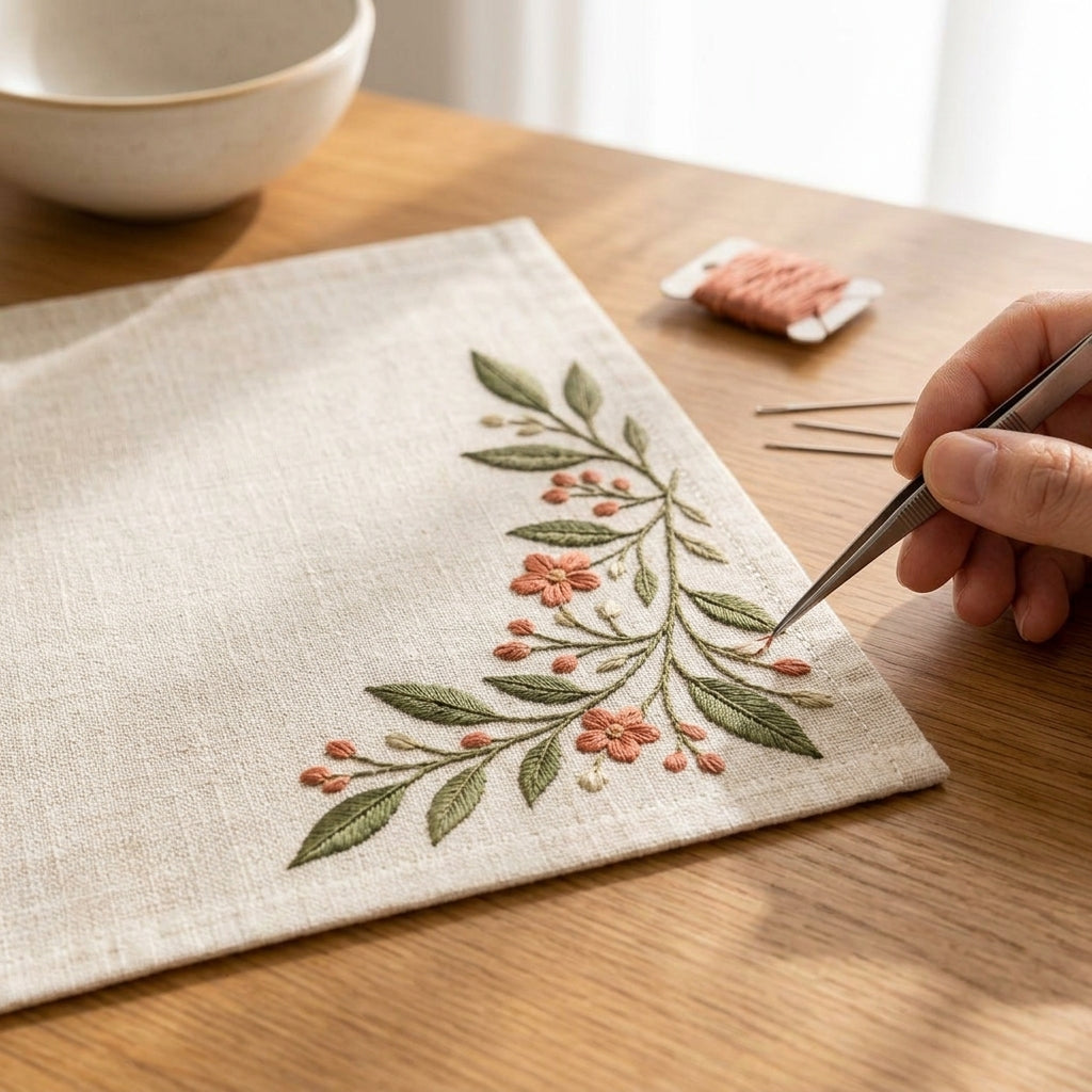 zqvpxk Botanical Embroidered Placemat