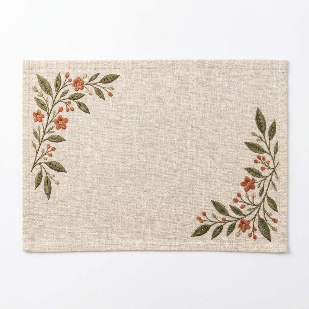 zqvpxk Botanical Embroidered Placemat