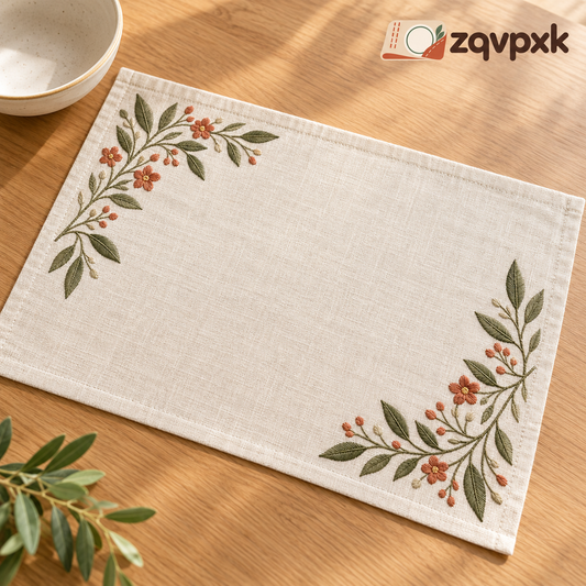 zqvpxk Botanical Embroidered Placemat