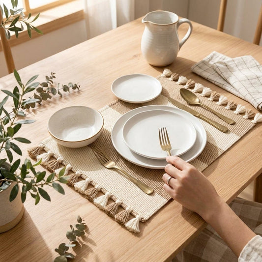zqvpxk Striped Tassel Placemat
