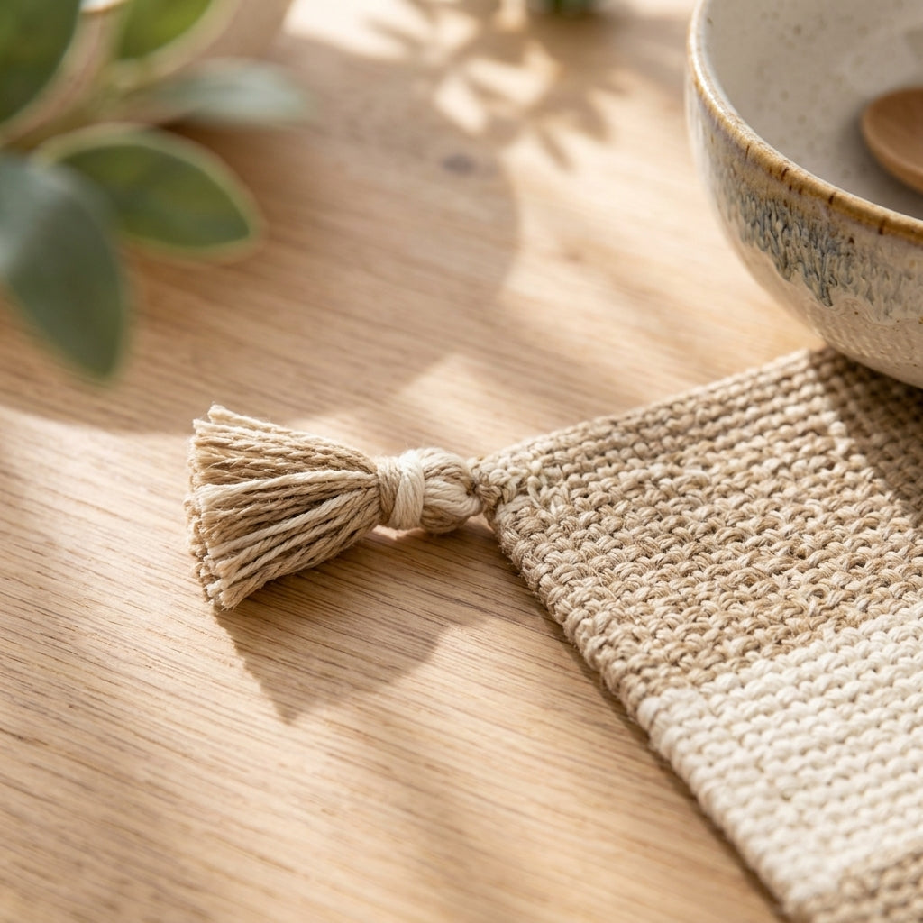 zqvpxk Striped Tassel Placemat